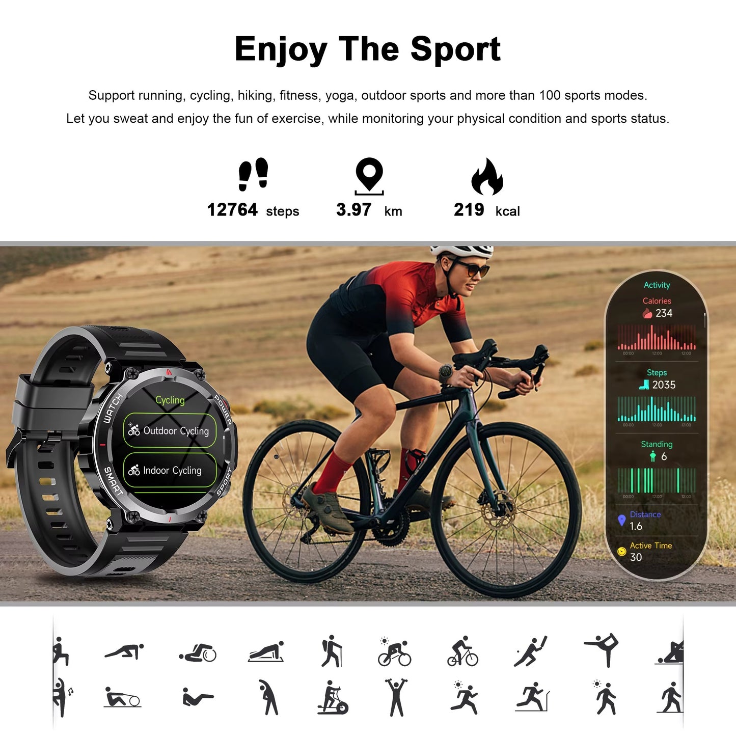 Black View W50 Sports Watch Water Proof